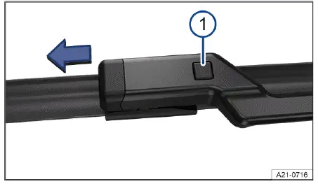 Fig. 1 Remplacement des balais d'essuie-glace du parebrise