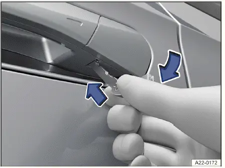 Fig. 1 Poignée de la porte du conducteur : soulèvement du
