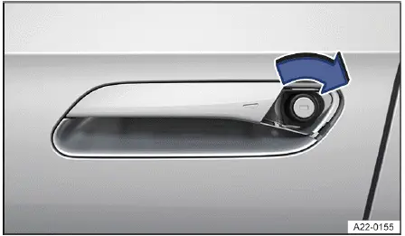 Fig. 2 Verrouillage d'urgence de la porte du conducteur