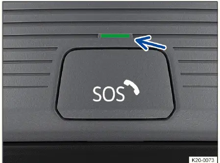 Fig. 1 Dans la console de pavillon : touche pour service